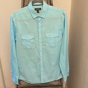 Alfani Men's Aqua Button-Down Shirt